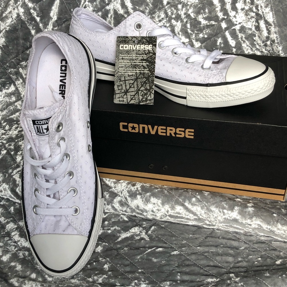 NWT White “Perfed Canvas” Converse
